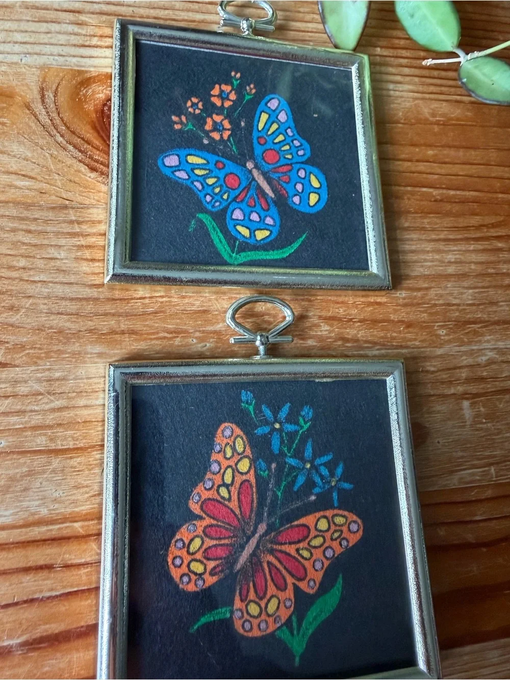 Vintage Butterfly Wall Art Pair